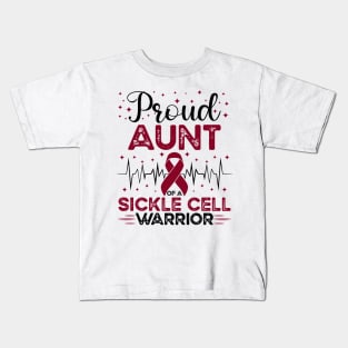 Proud Aunt Of A Sickle Cell Warrior Sickle Cell Awareness Kids T-Shirt